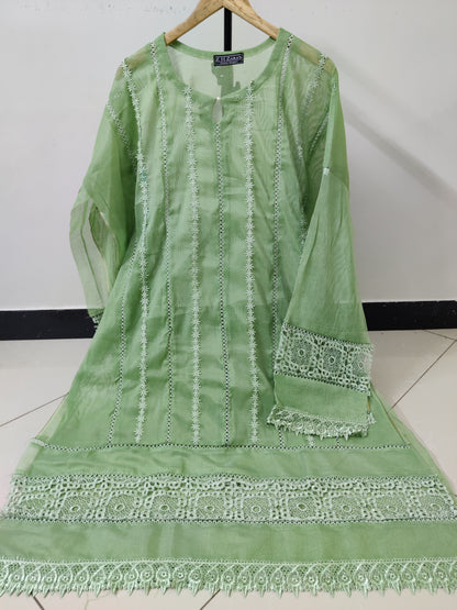 Heavy duppatta 3pc Apple Green