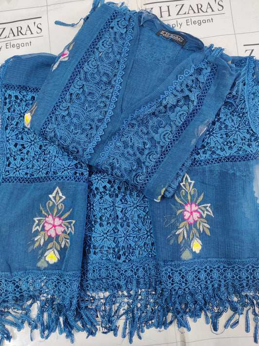 Peacock Blue Crochet 3pc