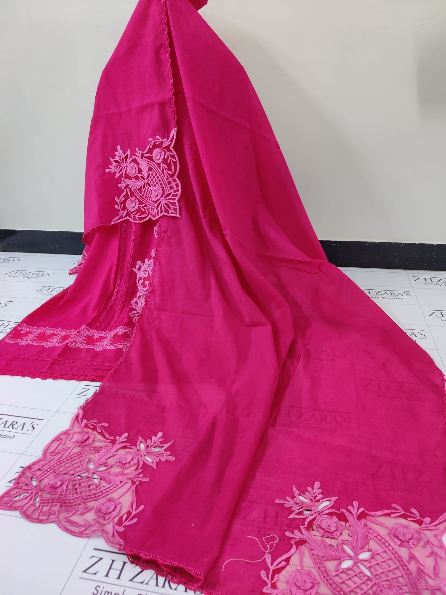 Hot Pink Viscose Lawn 3pc