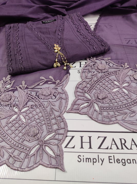 Smoky Lavender Cotton Silk 3pc