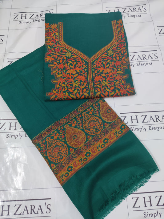 Emrald Green Kani Pashmina 3pc