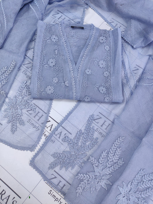 Cutwork Daman Ice Blue 2pc