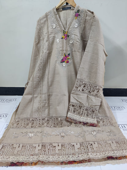 Beige Khaddar 3pc