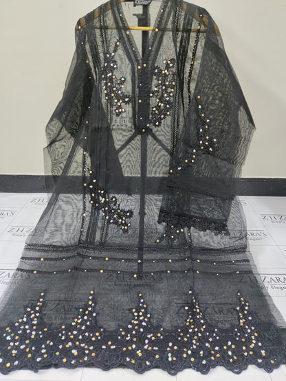 Black Cutwork Handwork 2pc