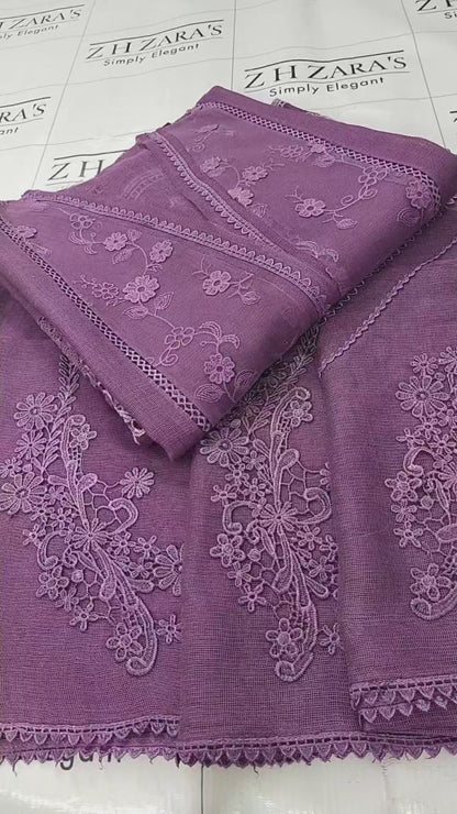 Cutwork Daman Lavender Purple 2pc