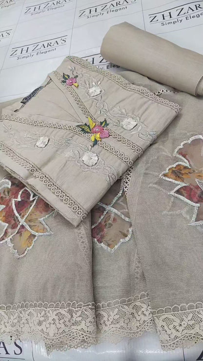 Beige Khaddar 3pc