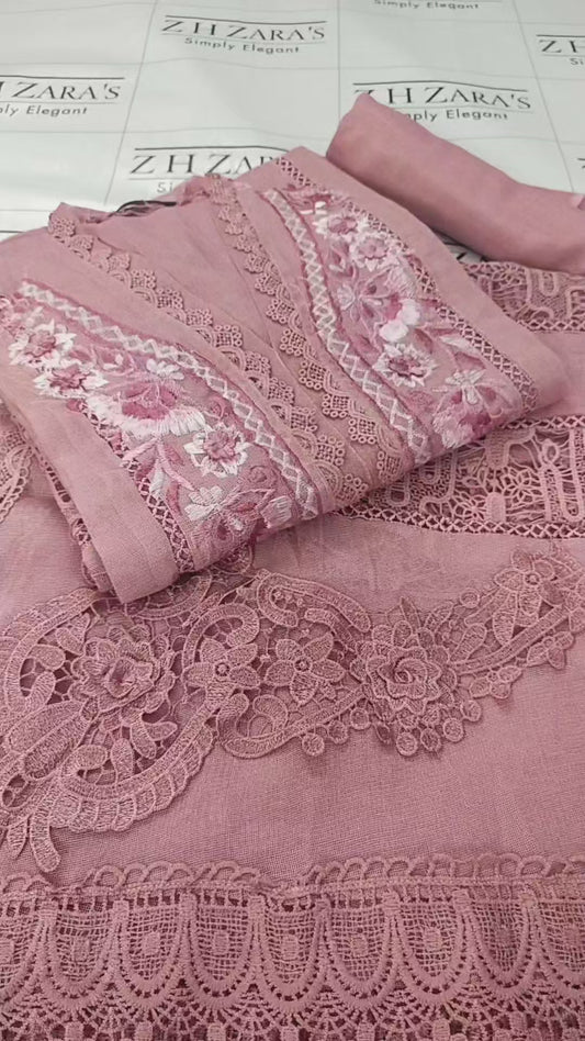 Tea Pink Gala Emb 3pc