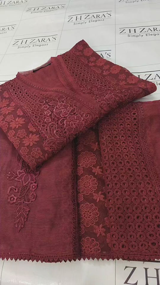 Deep Maroon Premium Crochet 2pc