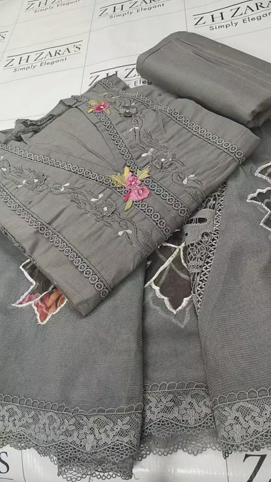 Grey Khaddar 3pc