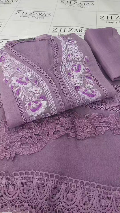 Lavender Purple Gala Emb 3pc