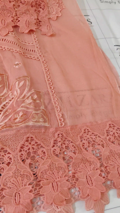 Peach Cut Panel Cutwork 3pc